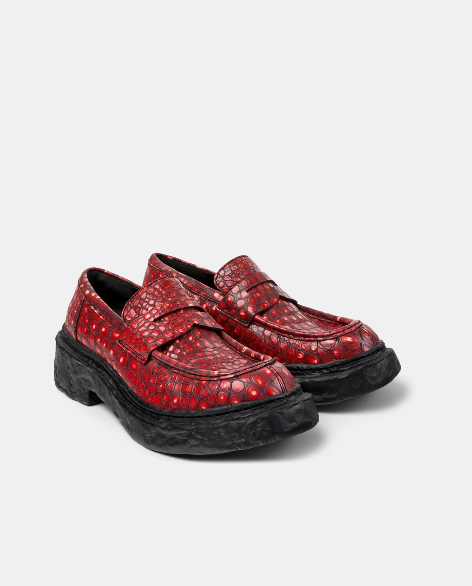 Mocasines con tacón unisex de piel vamonos - camperlab - Rojo Rojo-4