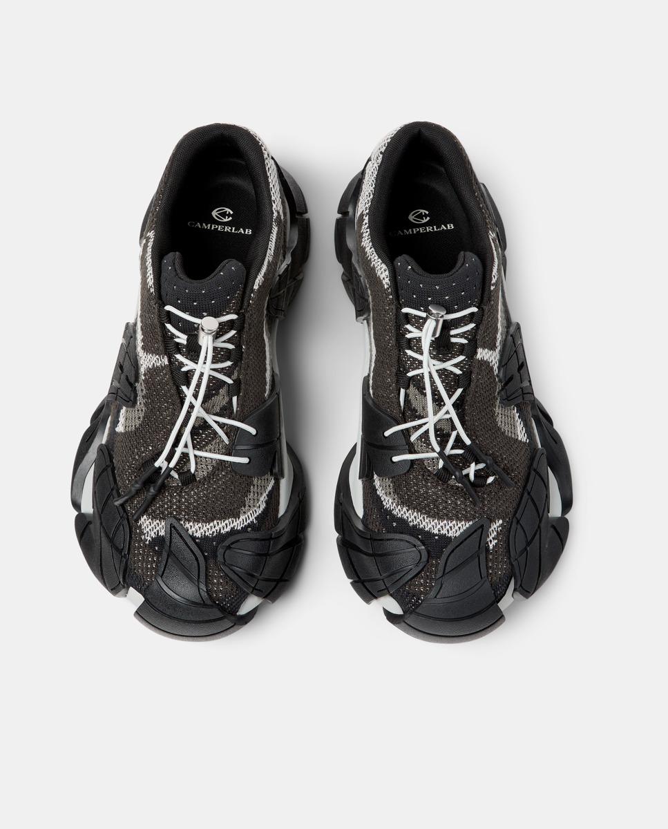 Zapatillas deportivas unisex de cordones tormenta - camperlab - Negro / Gris Negro / Gris-3
