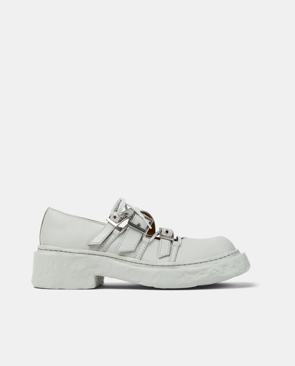 Mocasines con tacón unisex de piel vamonos - camperlab - Gris Gris-1
