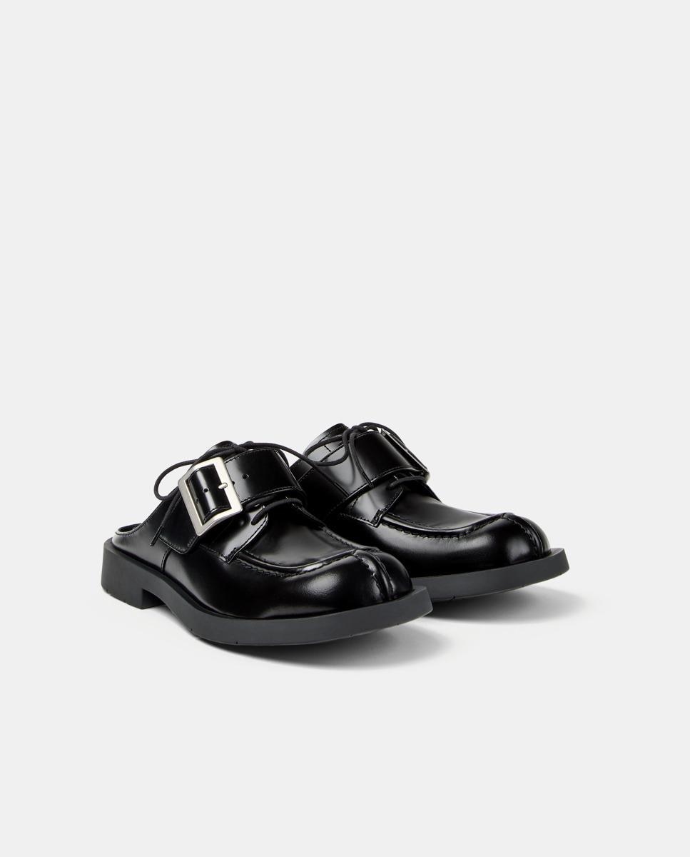 Mules planos unisex de piel 1978 - camperlab - Negro Negro-4