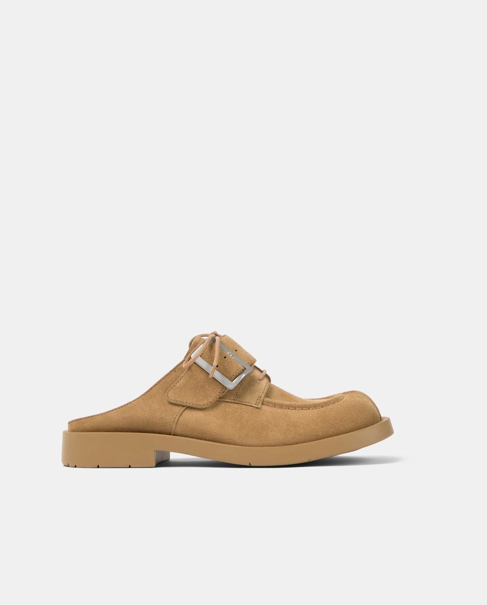 Mules planos unisex de piel 1978 - camperlab - Marrón Marrón-1