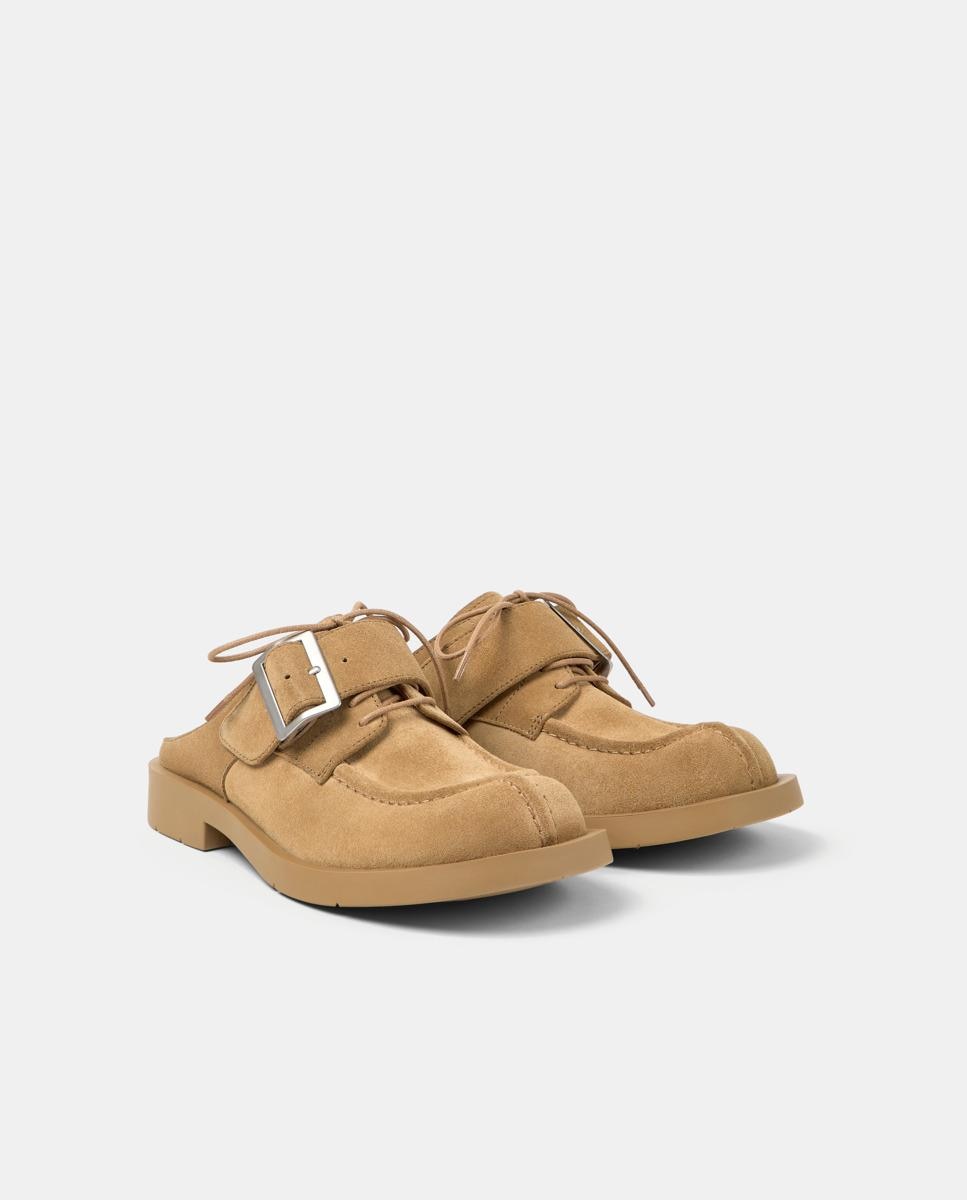 Mules planos unisex de piel 1978 - camperlab - Marrón Marrón-4