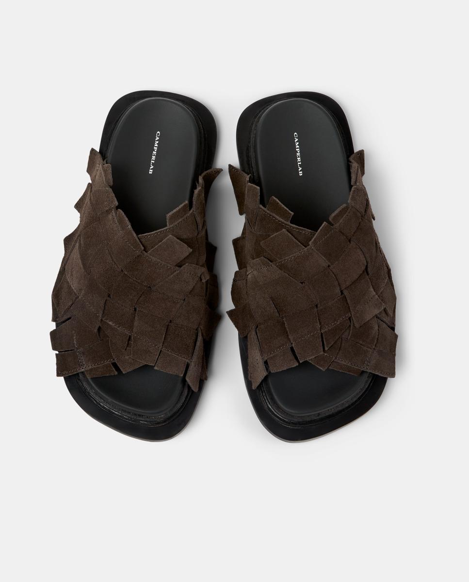 Sandalias de pala unisex de piel nada - camperlab - Marrón Marrón-3