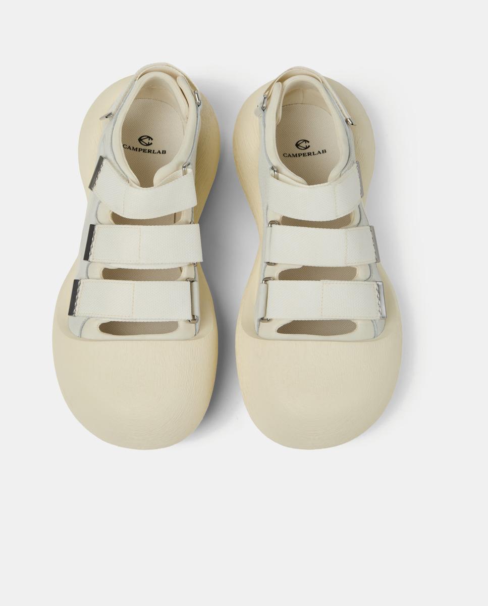 Sandalias planas unisex de piel caramba - camperlab - Blanco Blanco-3