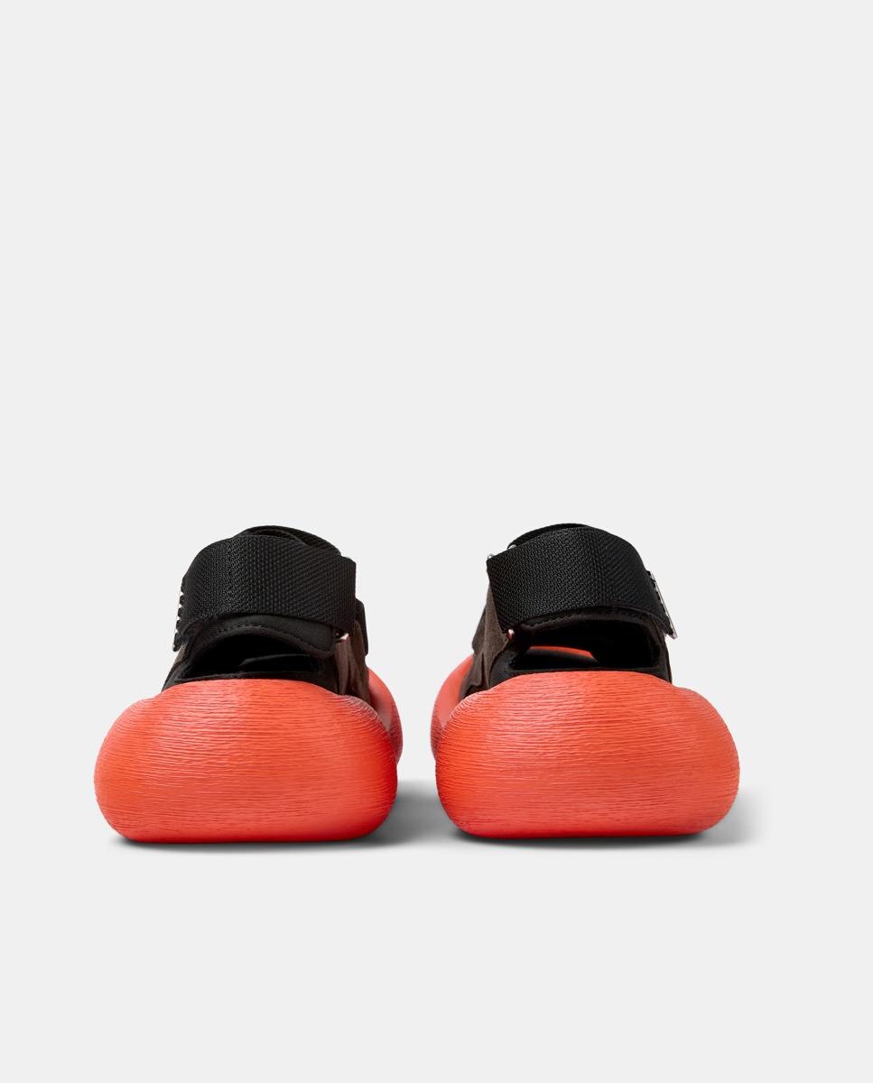 Sandalias planas unisex de piel caramba - camperlab - Negro / Rojo Negro / Rojo-2