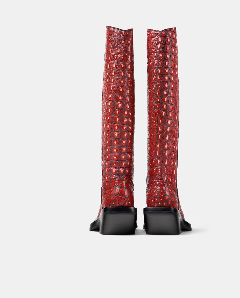 Botas cowboy unisex de piel quetal - camperlab - Rojo Rojo-3