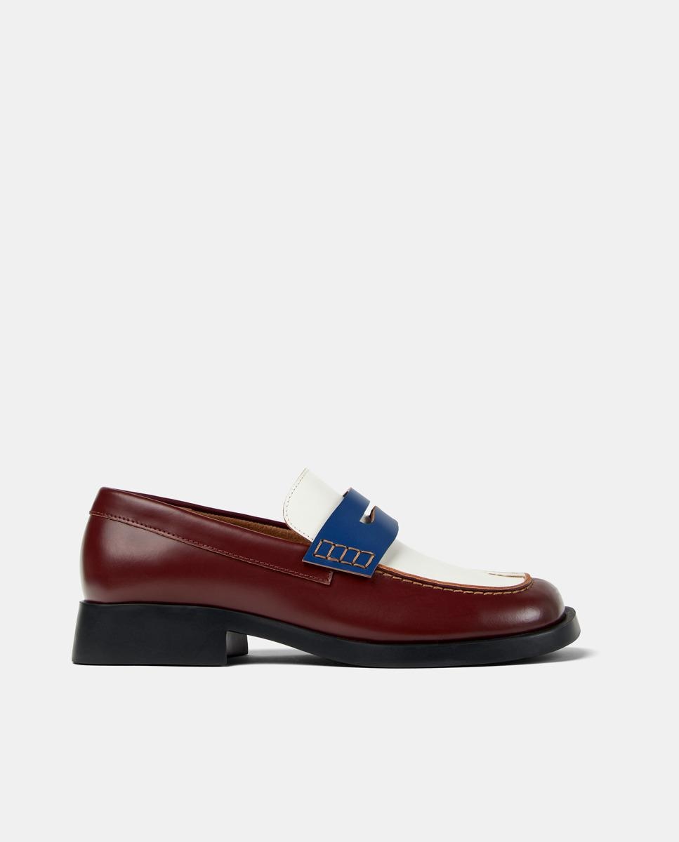 Camper - Mocasines con tacón de mujer de piel donna twins.