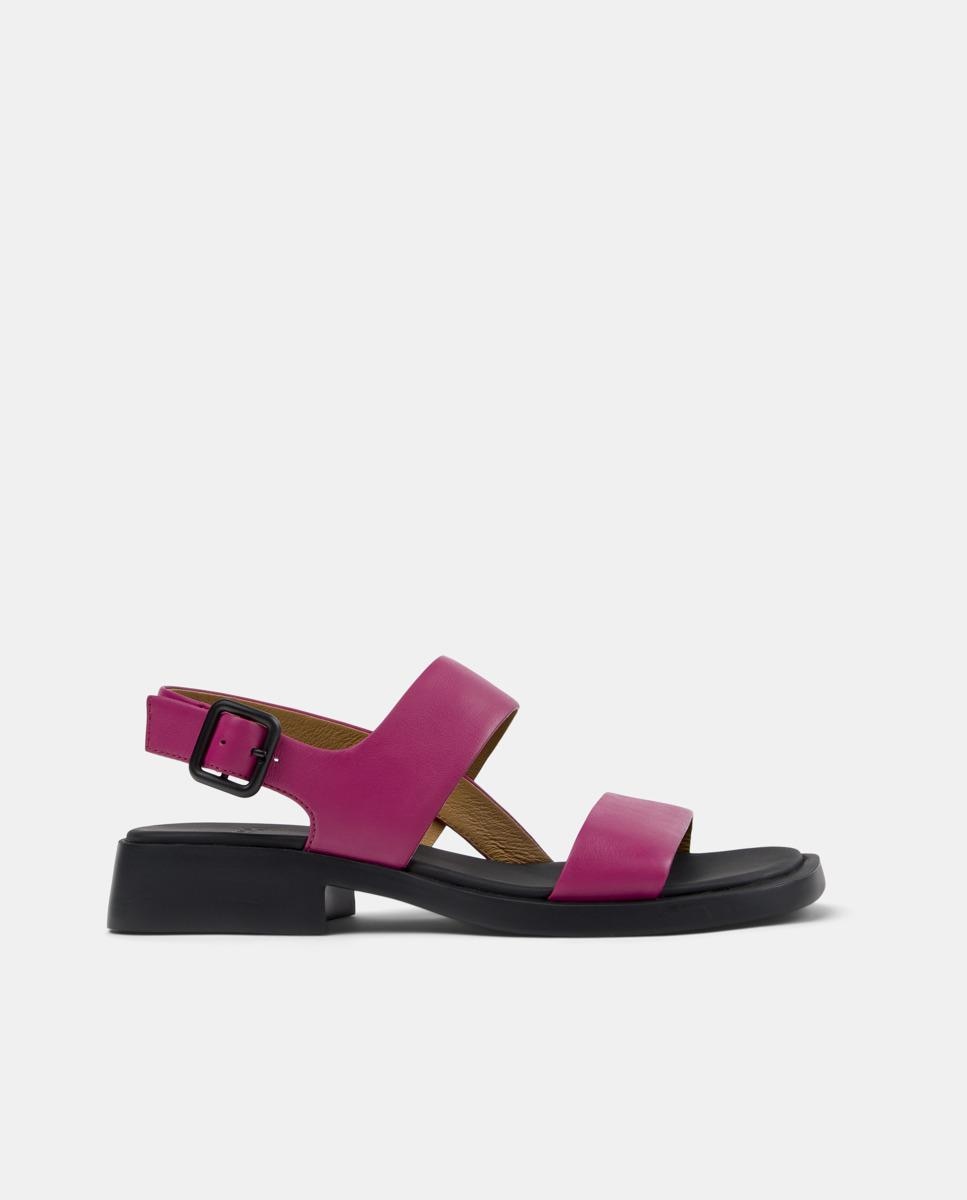 Sandalias de tacón de mujer de piel dana - Camper - Rosa / Negro Rosa / Negro-1