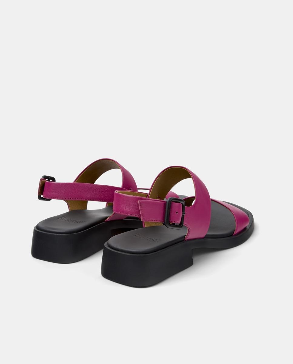 Sandalias de tacón de mujer de piel dana - Camper - Rosa / Negro Rosa / Negro-2