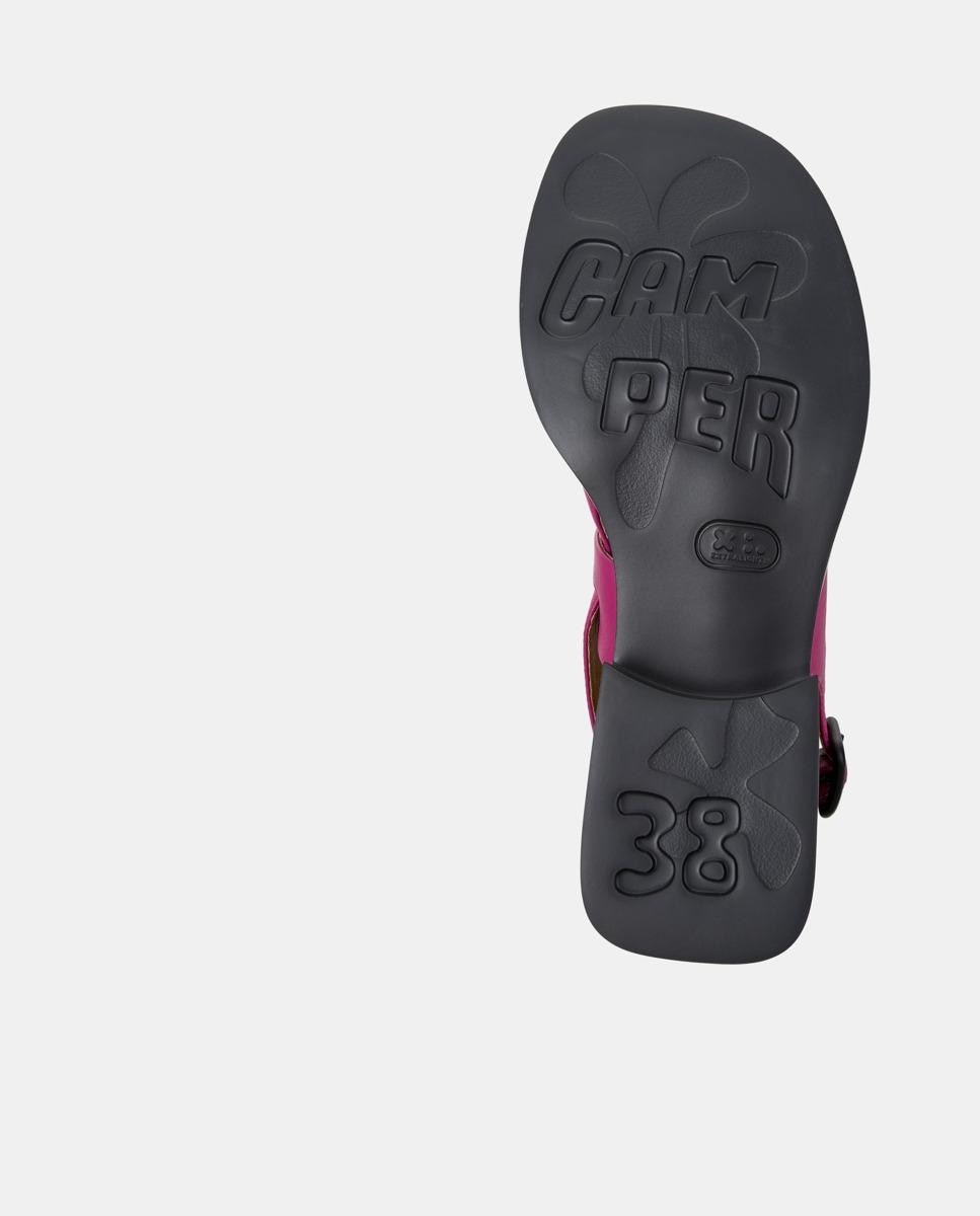 Sandalias de tacón de mujer de piel dana - Camper - Rosa / Negro Rosa / Negro-4