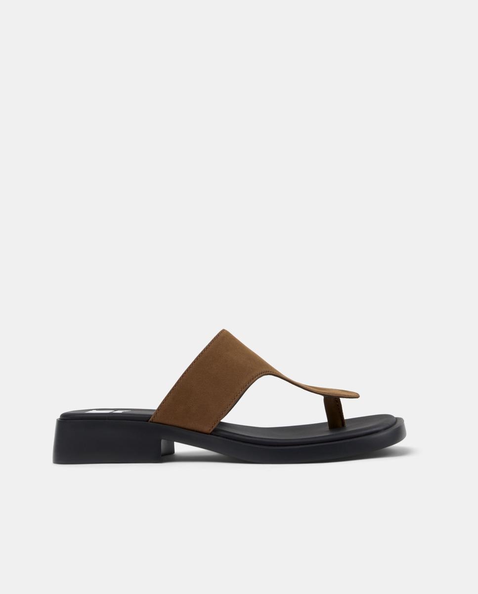 Sandalias de tacón de mujer de piel dana twins - Camper - Marrón Marrón-1