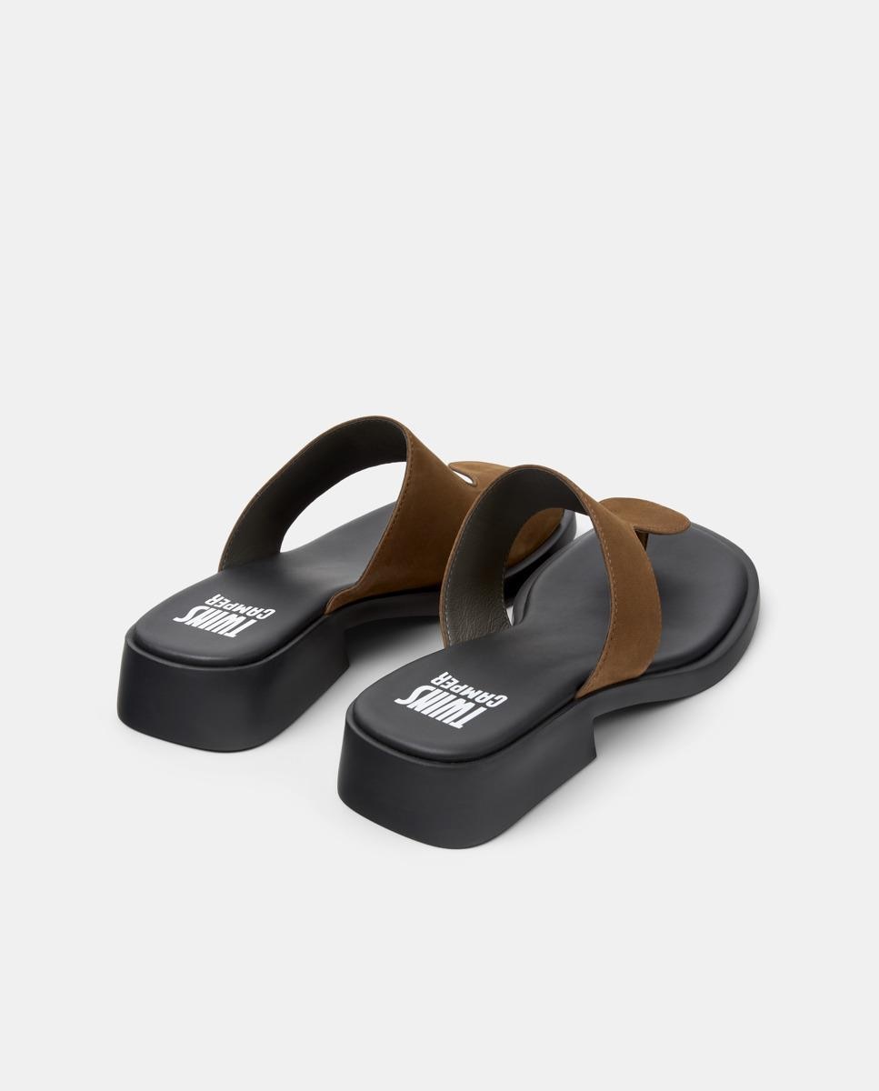 Sandalias de tacón de mujer de piel dana twins - Camper - Marrón Marrón-2