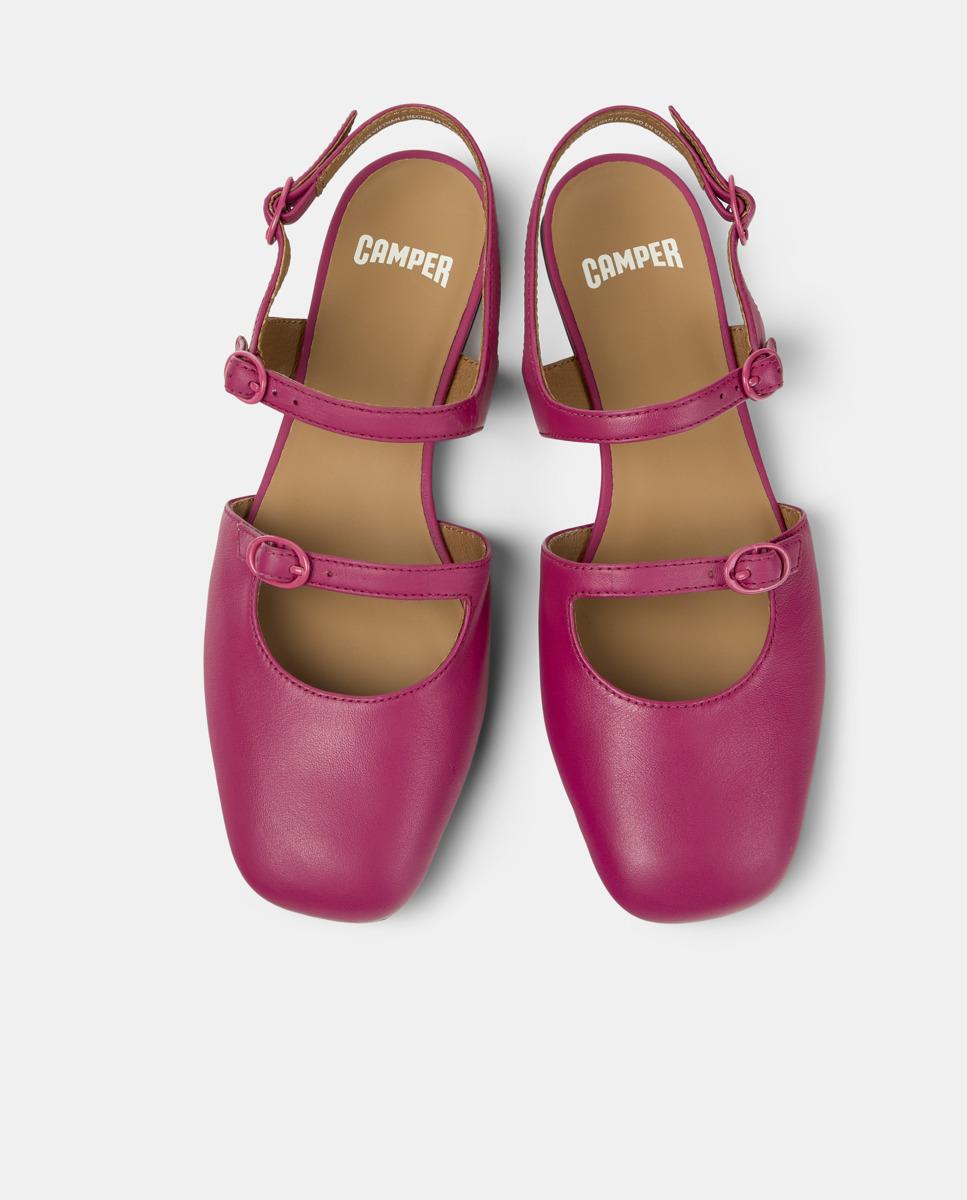 Sandalias planas de mujer casi myra con hebillas - Camper - Burdeos Burdeos-4