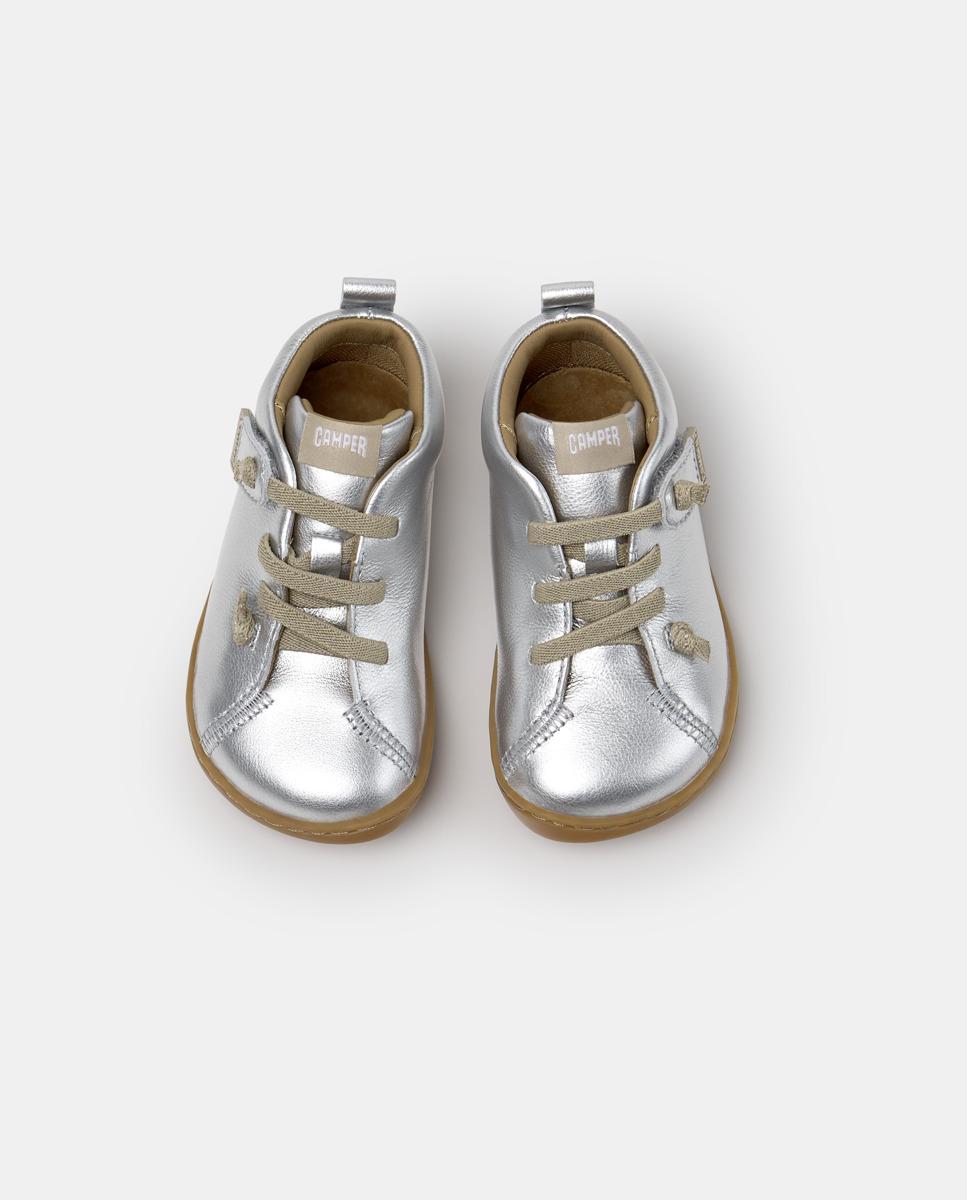 Zapatillas de piel de bebé niño peu cami - Camper - Plata Plata-3