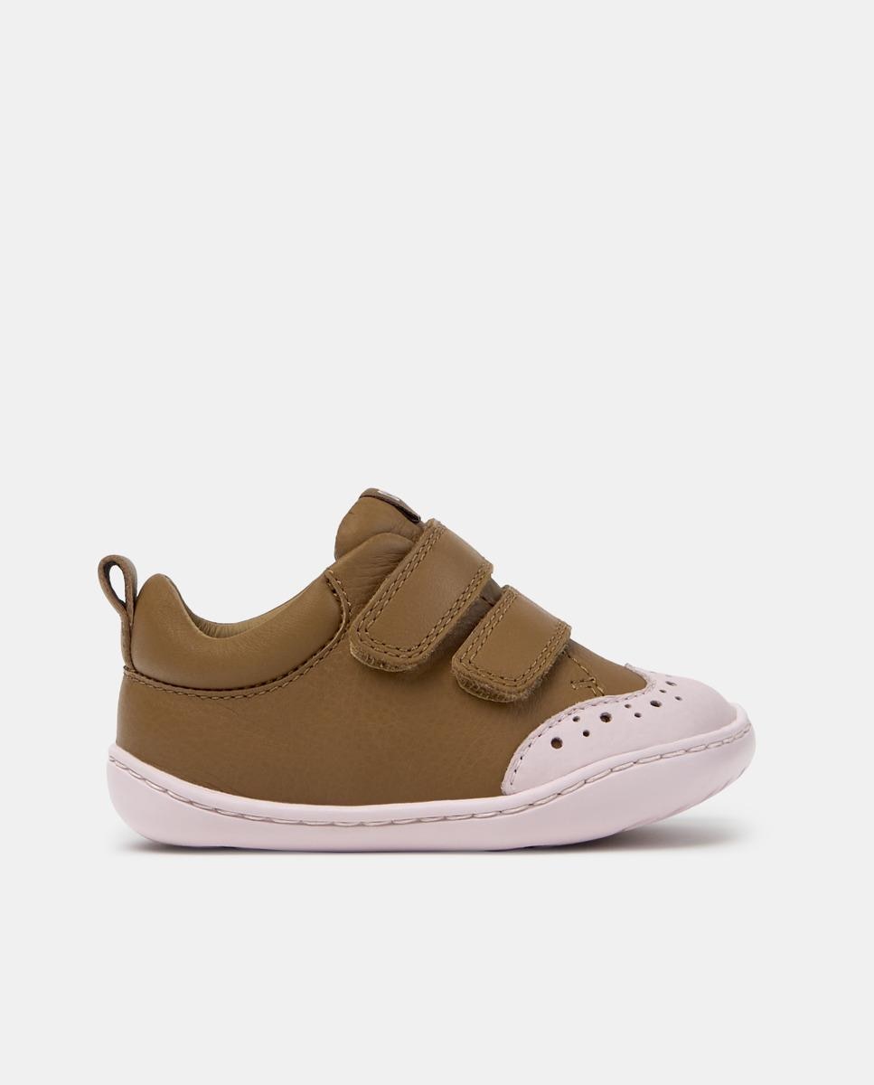 Imagen 0 de Zapatillas de piel de bebé niño peu path Marrón