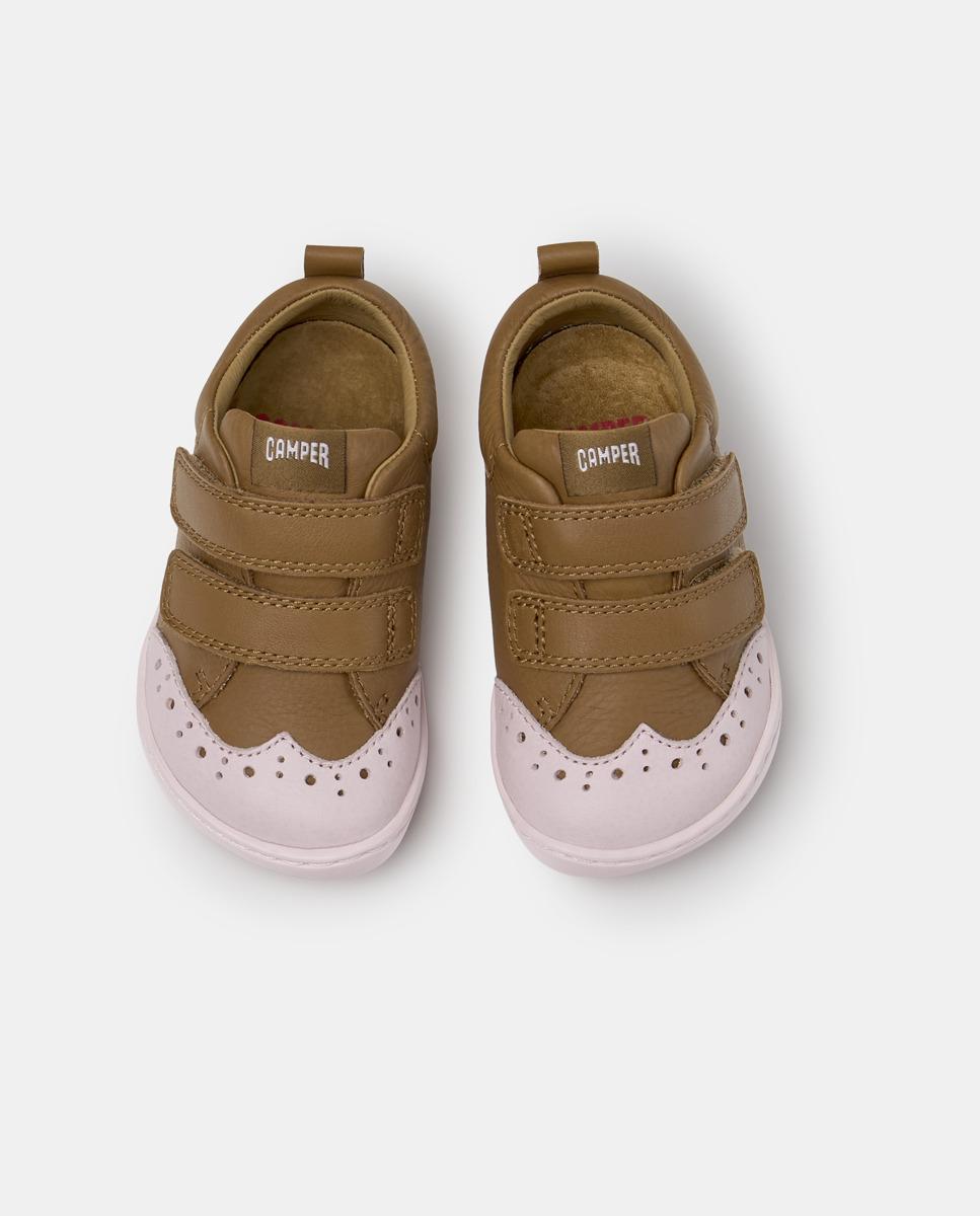 Zapatillas de piel de bebé niño peu path - Camper - Marrón Marrón-3