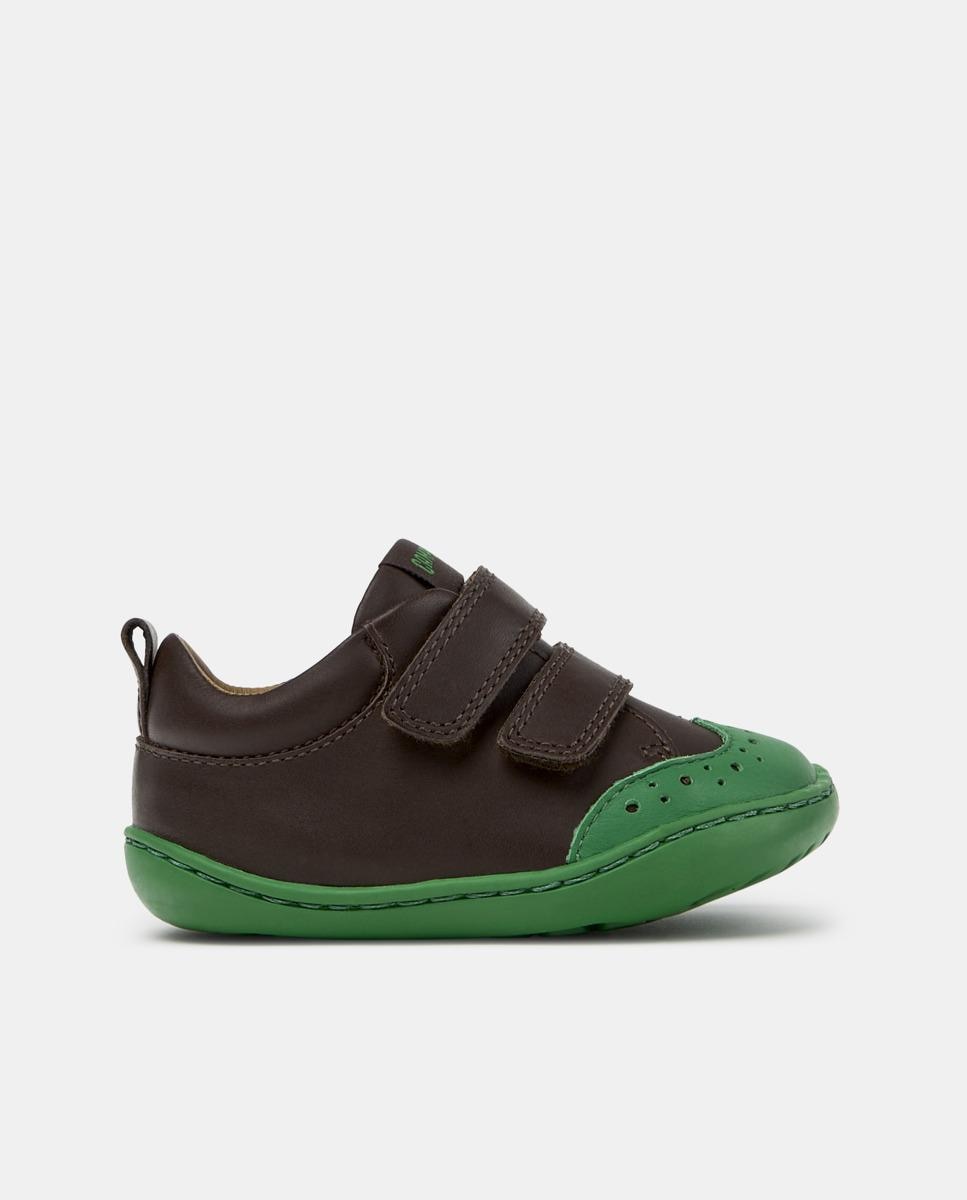 Zapatillas de piel de bebé niño peu path - Camper - Marrón oscuro Marrón oscuro-1