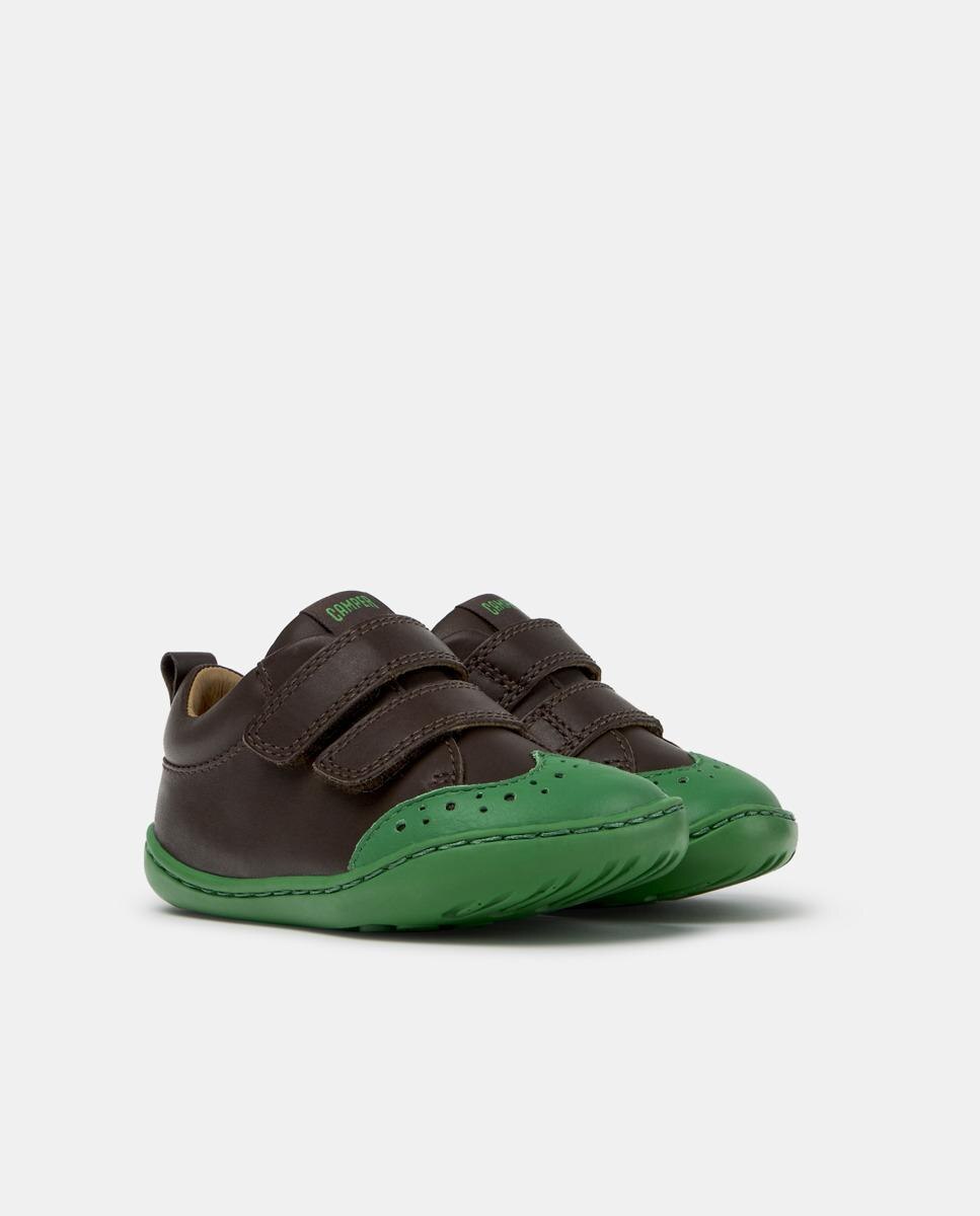 Zapatillas de piel de bebé niño peu path - Camper - Marrón oscuro Marrón oscuro-2