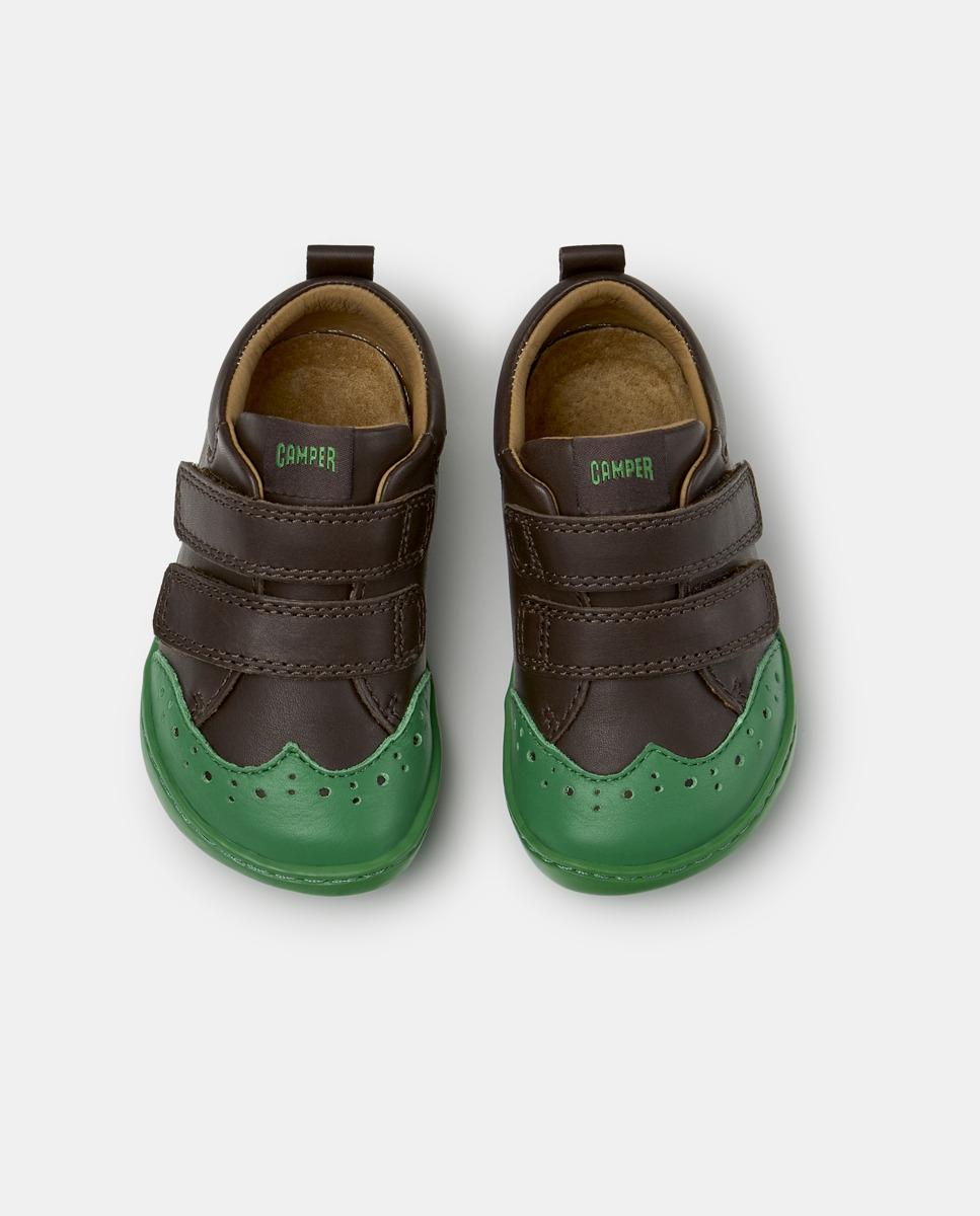 Zapatillas de piel de bebé niño peu path - Camper - Marrón oscuro Marrón oscuro-3