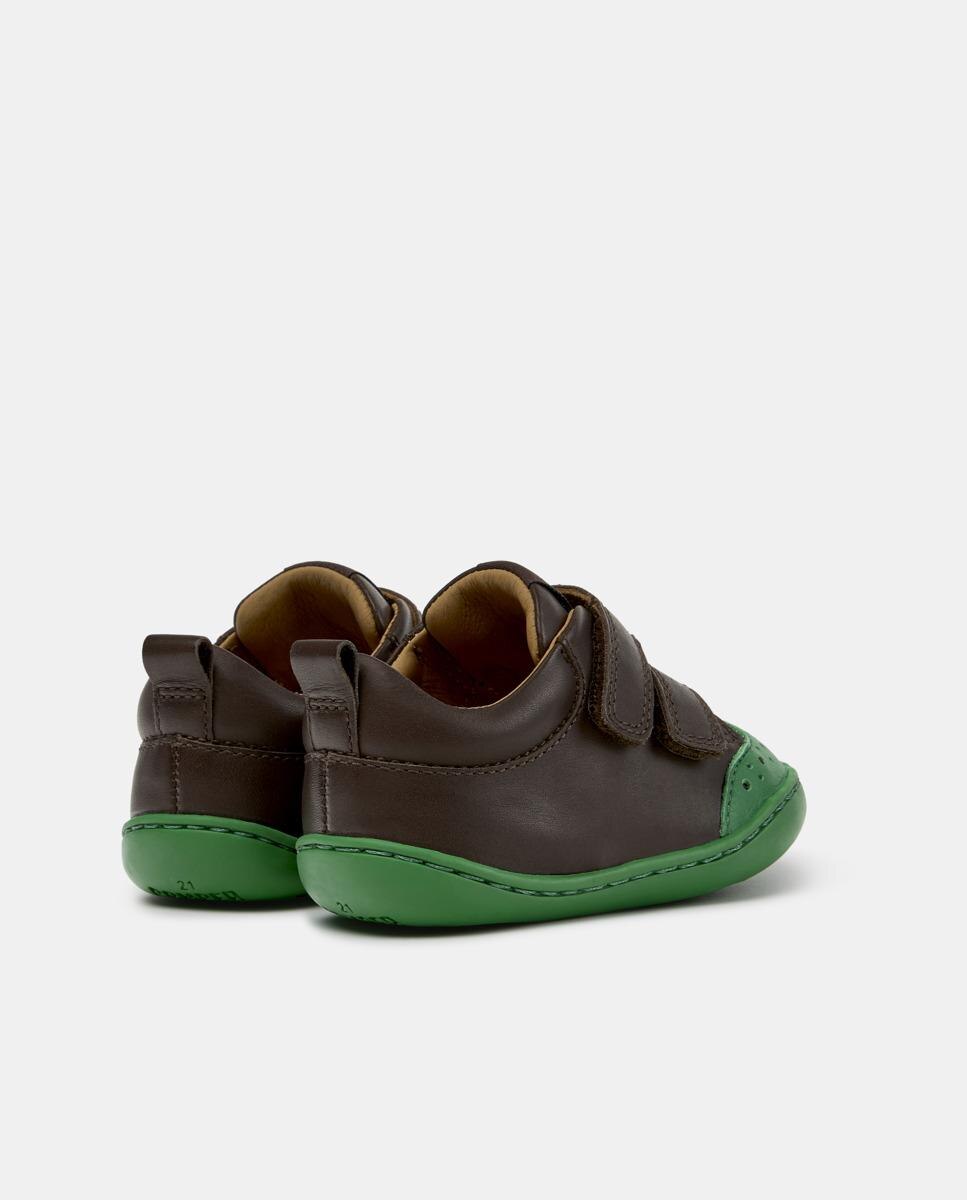 Zapatillas de piel de bebé niño peu path - Camper - Marrón oscuro Marrón oscuro-4