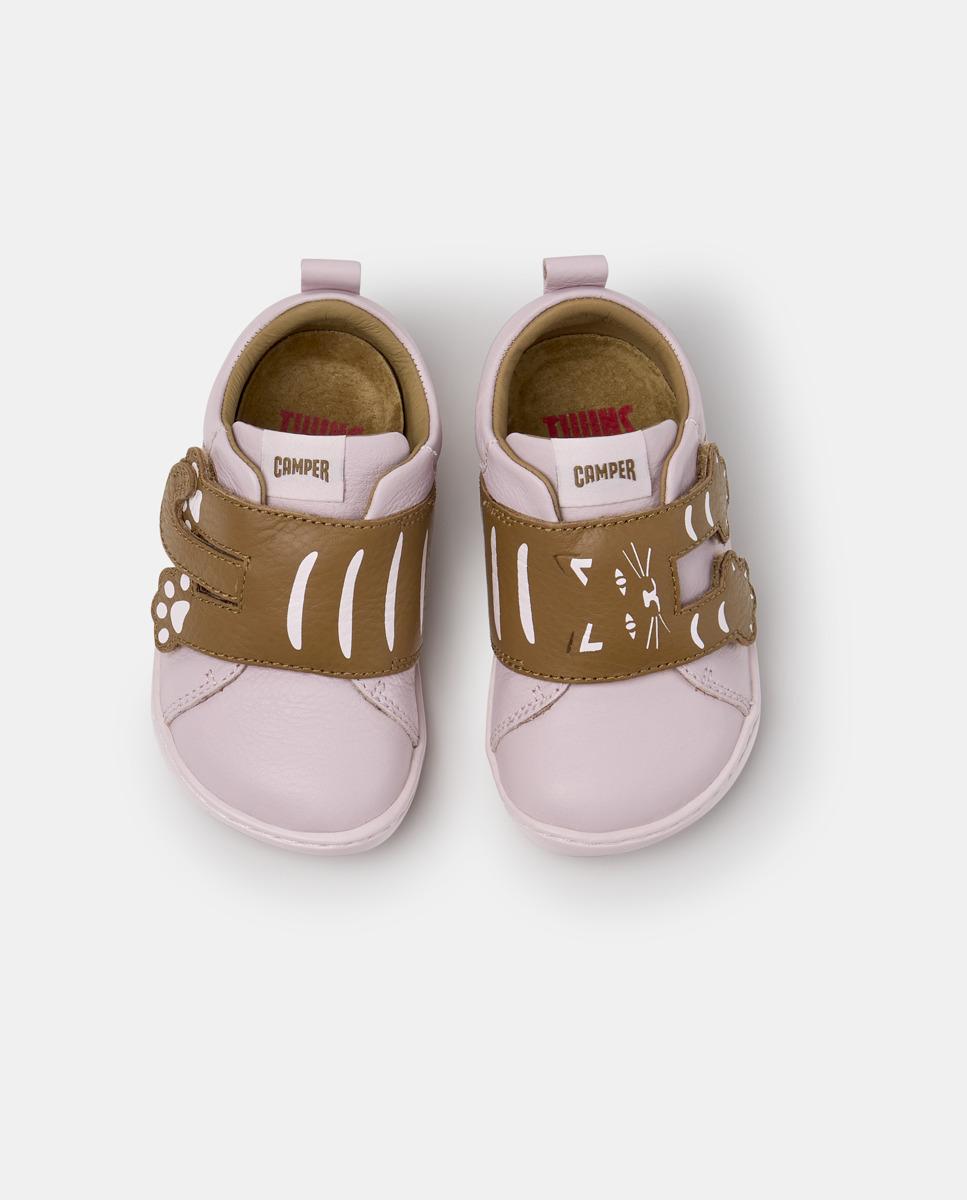 Zapatillas de piel de bebé niña peu cami - Camper - Rosa Rosa-3