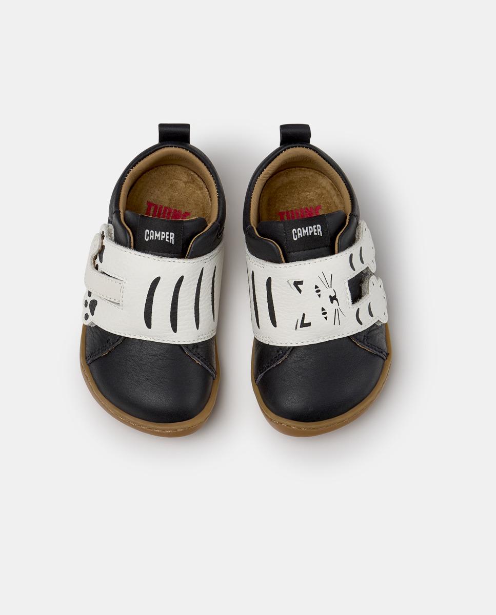 Zapatillas de piel de bebé niña peu cami - Camper - Negro Negro-3