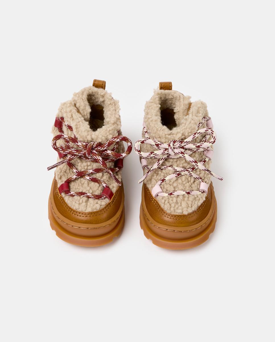 Botines de bebé niña brutus en piel combinada con textil - Camper - Marrón Marrón-3