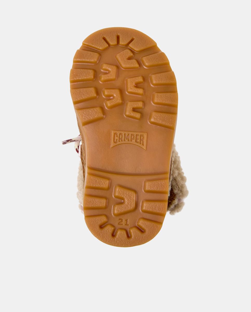 Botines de bebé niña brutus en piel combinada con textil - Camper - Marrón Marrón-5