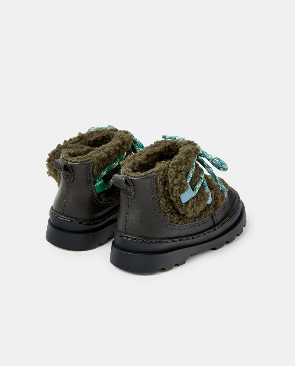 Botines de bebé niña brutus en piel combinada con textil - Camper - Verde Verde-4