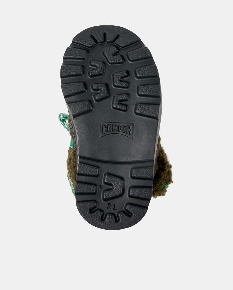 Botines de bebé niña brutus en piel combinada con textil - Camper - Verde Verde-5