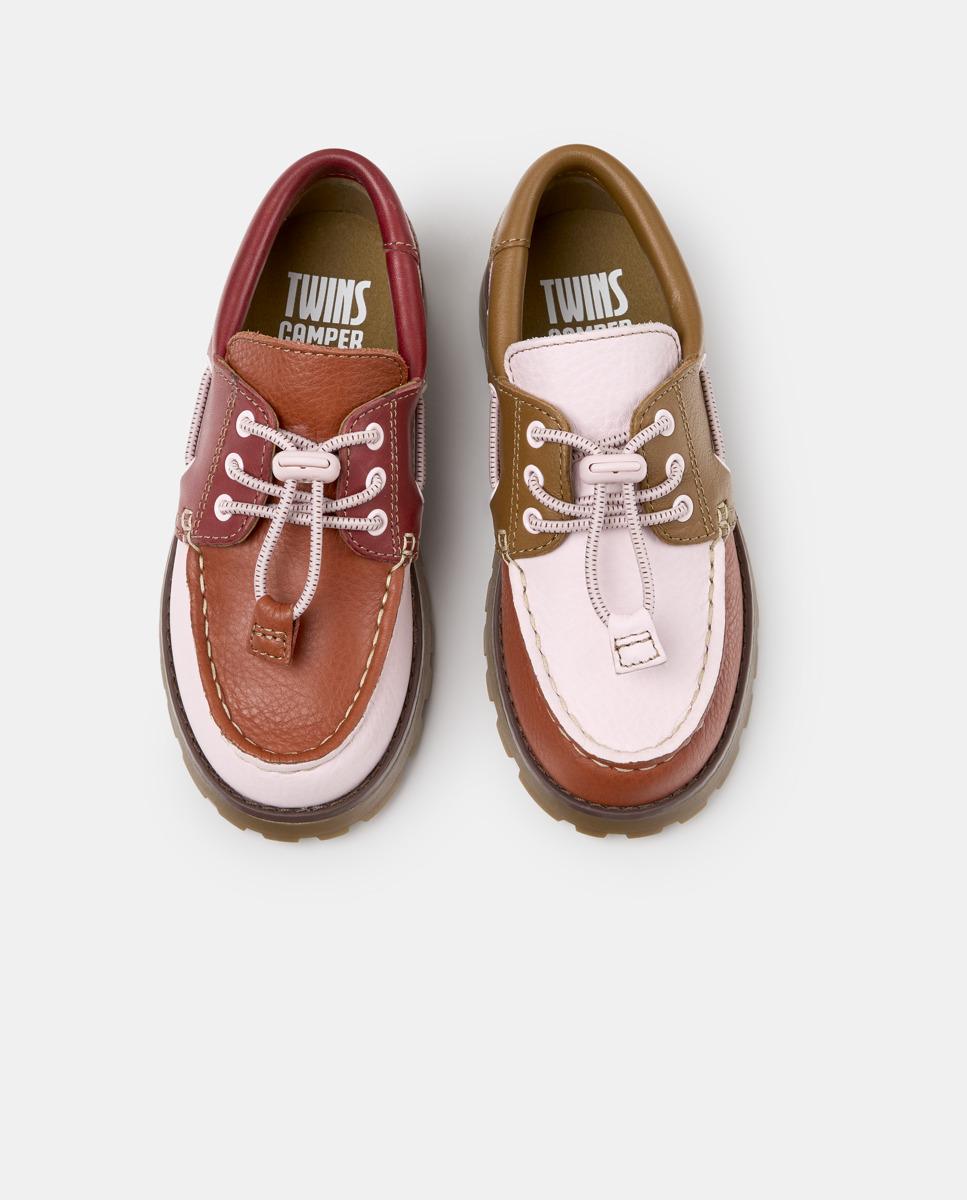 Náuticos de niños compas twins de piel - Camper - Rosa Rosa-3