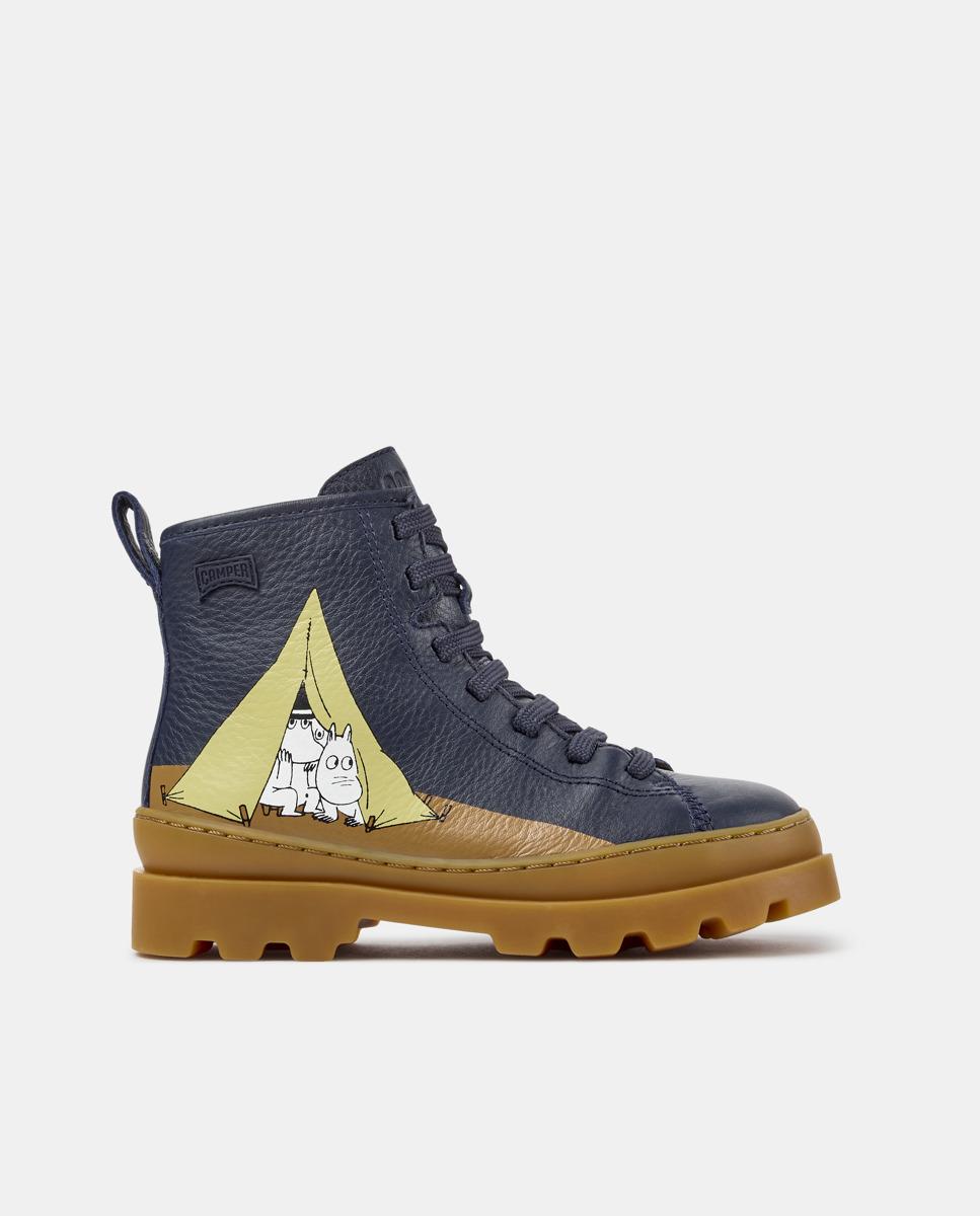Botines de niños brutus twins de piel - Camper - Azul Azul-1