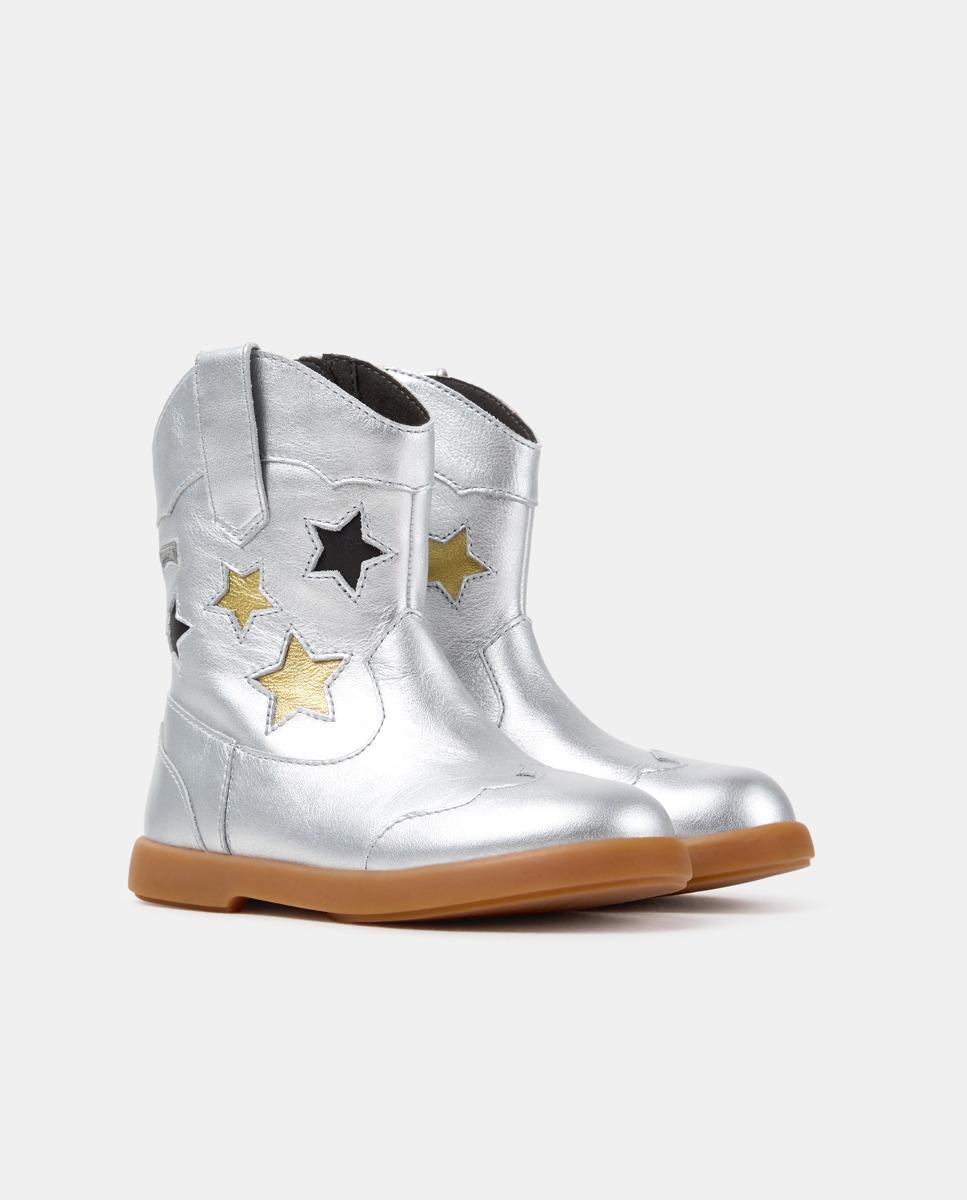 Botas de niña duet de piel - Camper - Plata Plata-2