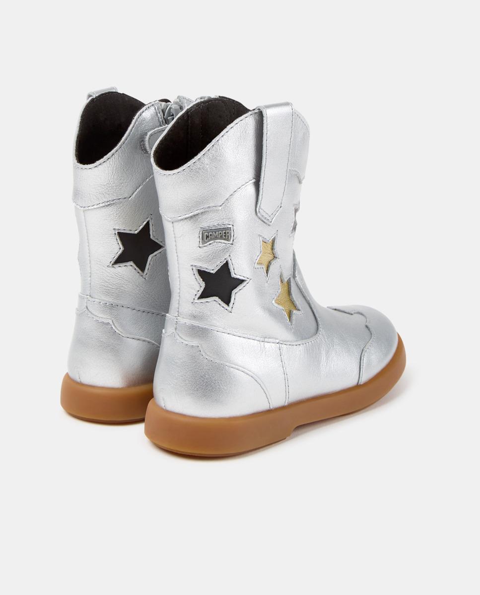 Botas de niña duet de piel - Camper - Plata Plata-4