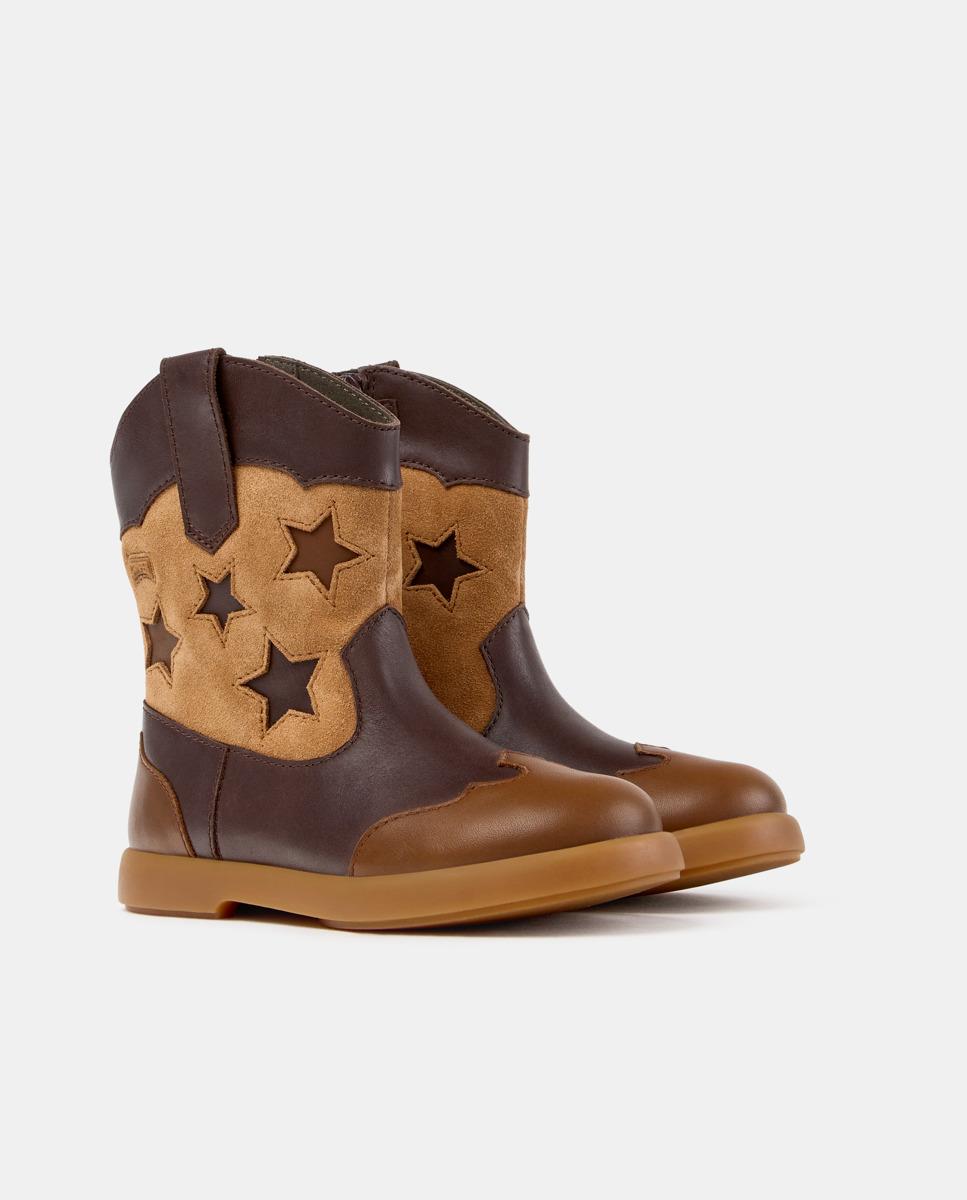 Botas de niña duet de piel - Camper - Marrón Marrón-2