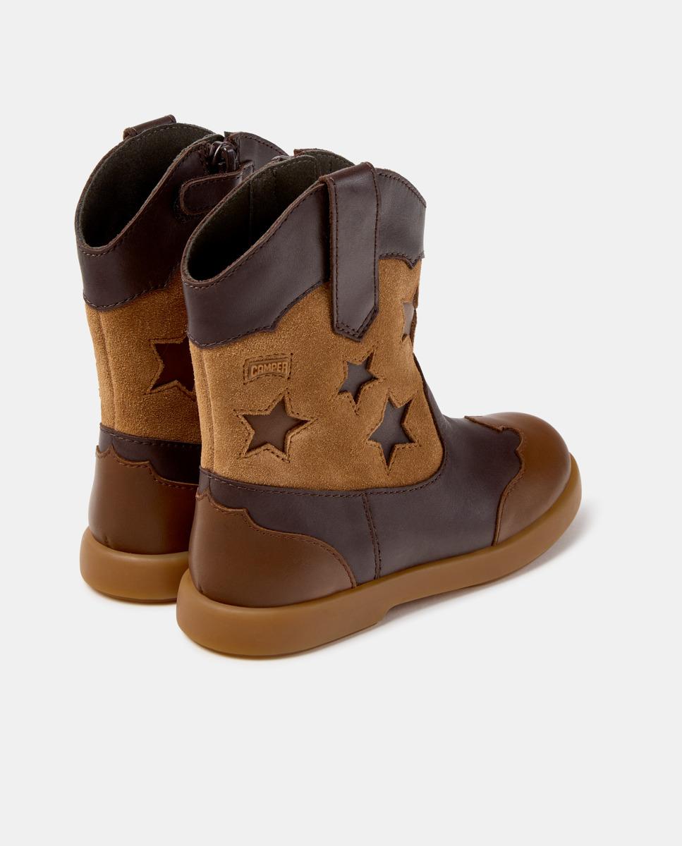 Botas de niña duet de piel - Camper - Marrón Marrón-3