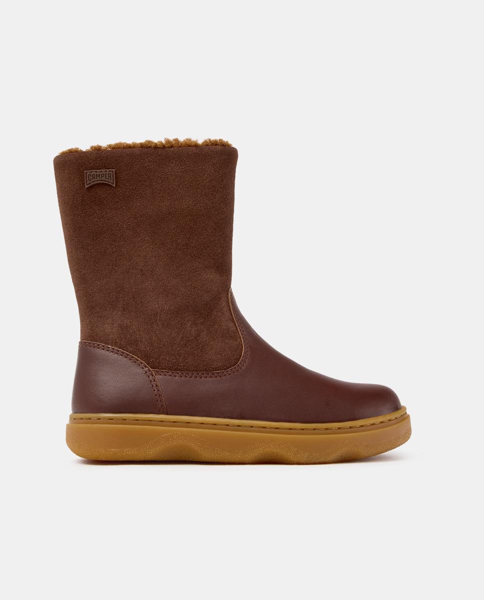 Botas de niña kiddo de piel - Camper - Marrón Marrón-1