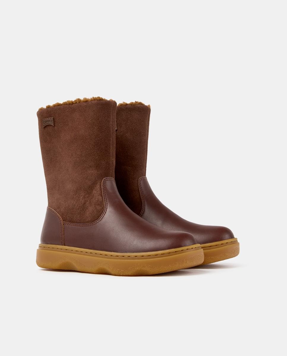 Botas de niña kiddo de piel - Camper - Marrón Marrón-2