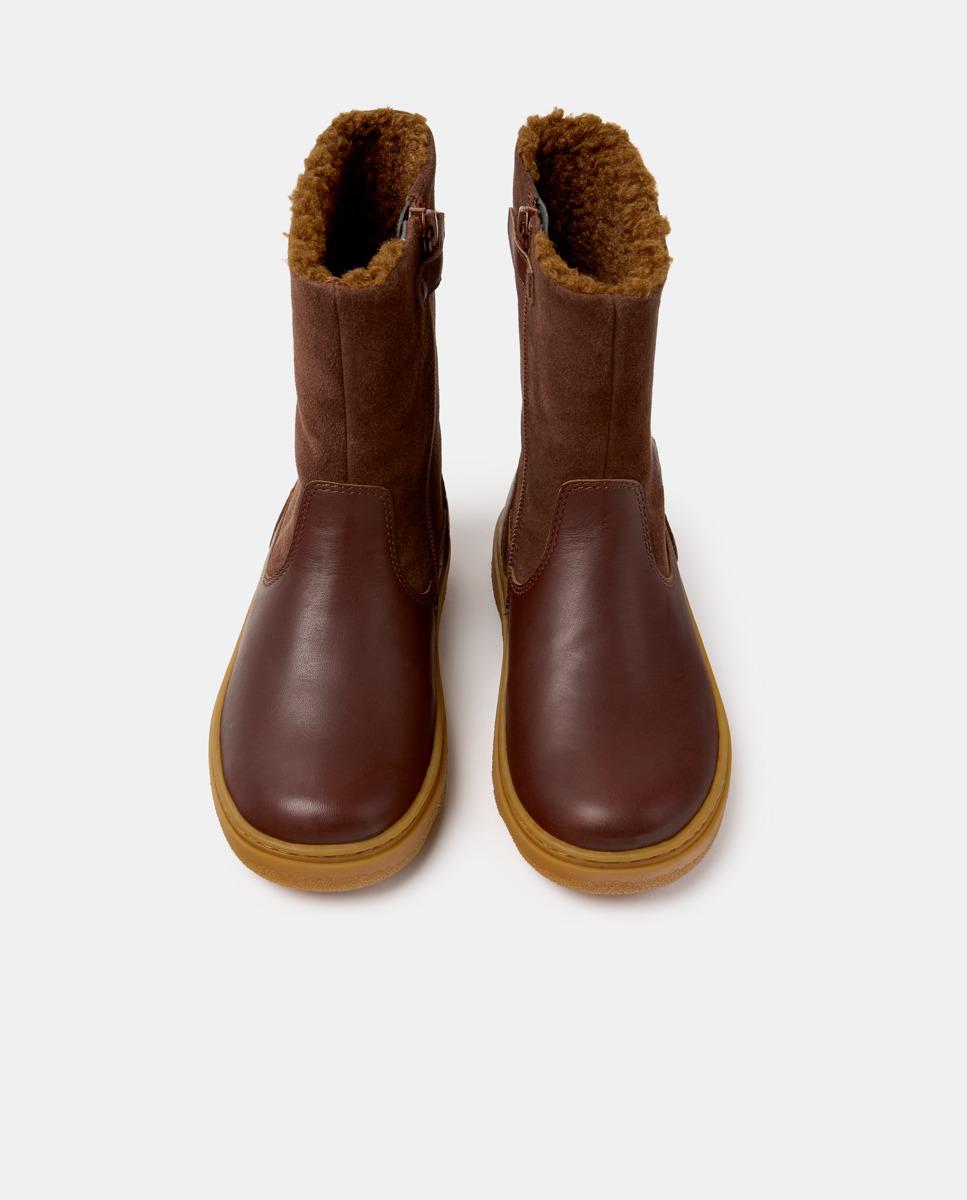 Botas de niña kiddo de piel - Camper - Marrón Marrón-3