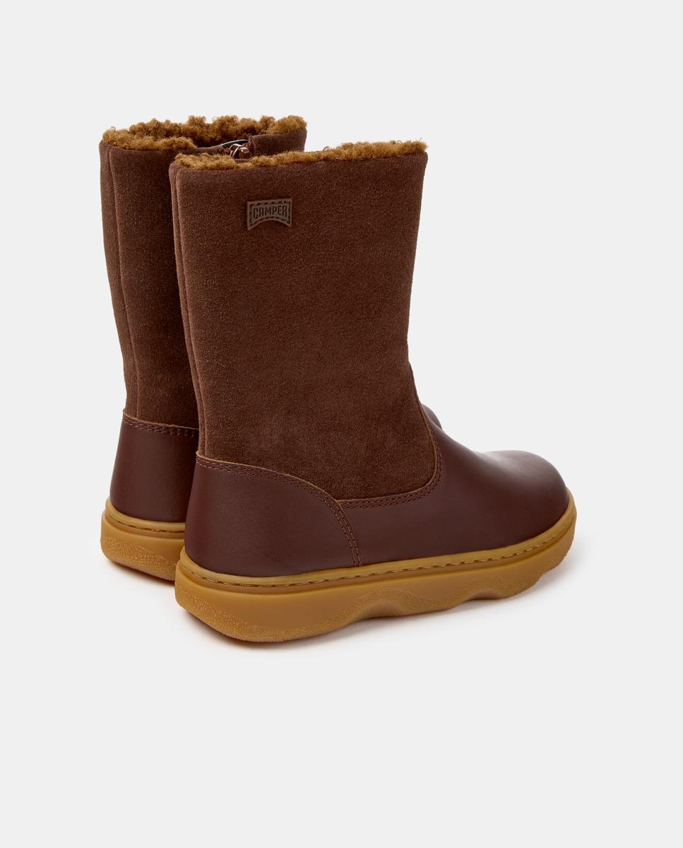 Botas de niña kiddo de piel - Camper - Marrón Marrón-4