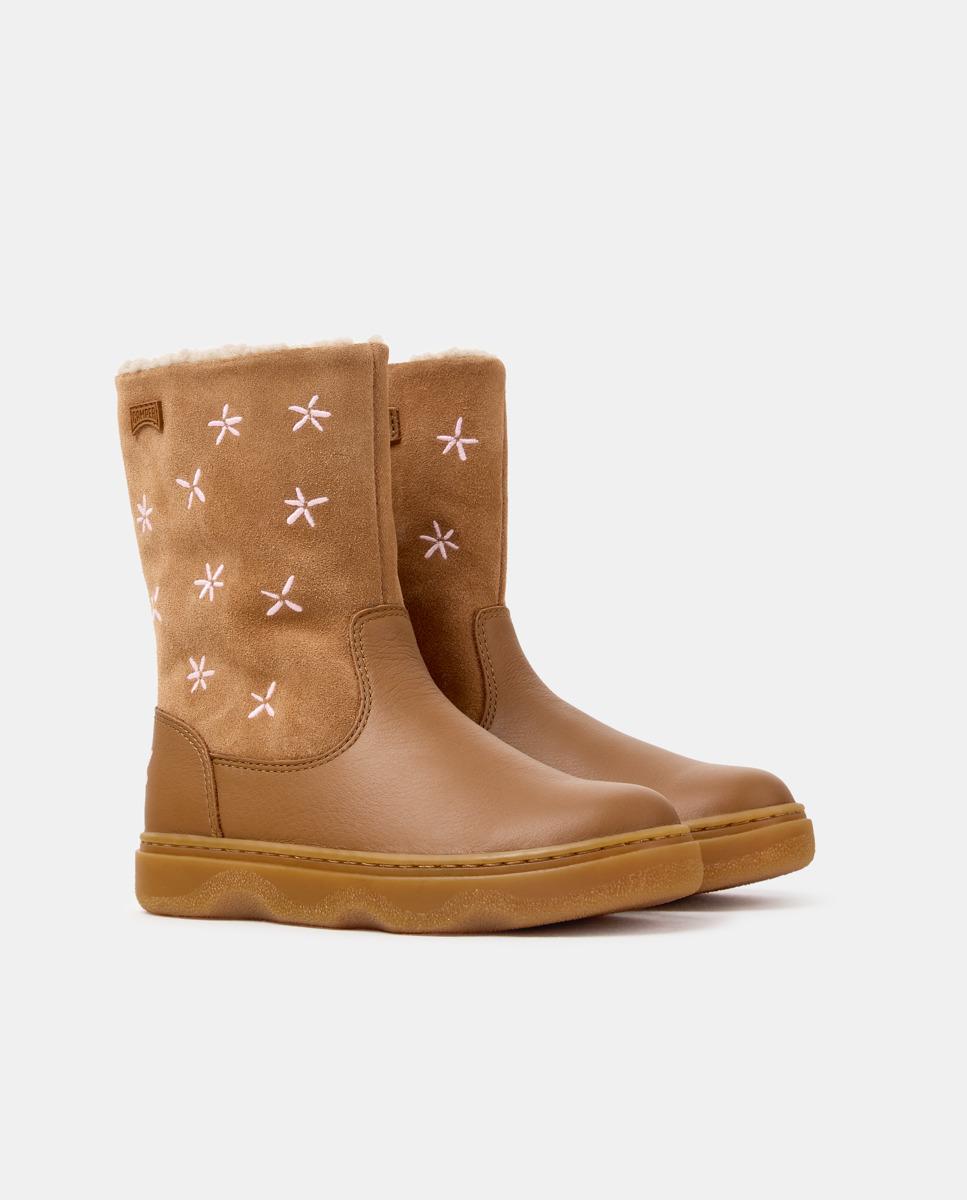 Botas de niña kiddo de piel - Camper - Marrón claro Marrón claro-2