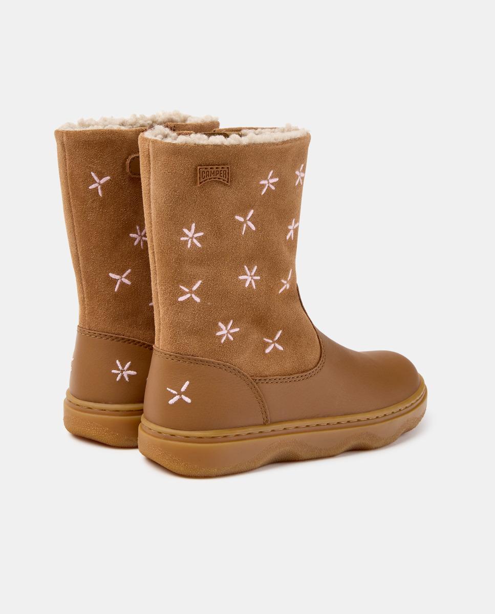 Botas de niña kiddo de piel - Camper - Marrón claro Marrón claro-4