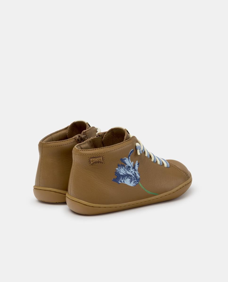 Zapatillas de piel de niño peu cami - Camper - Marrón claro Marrón claro-4