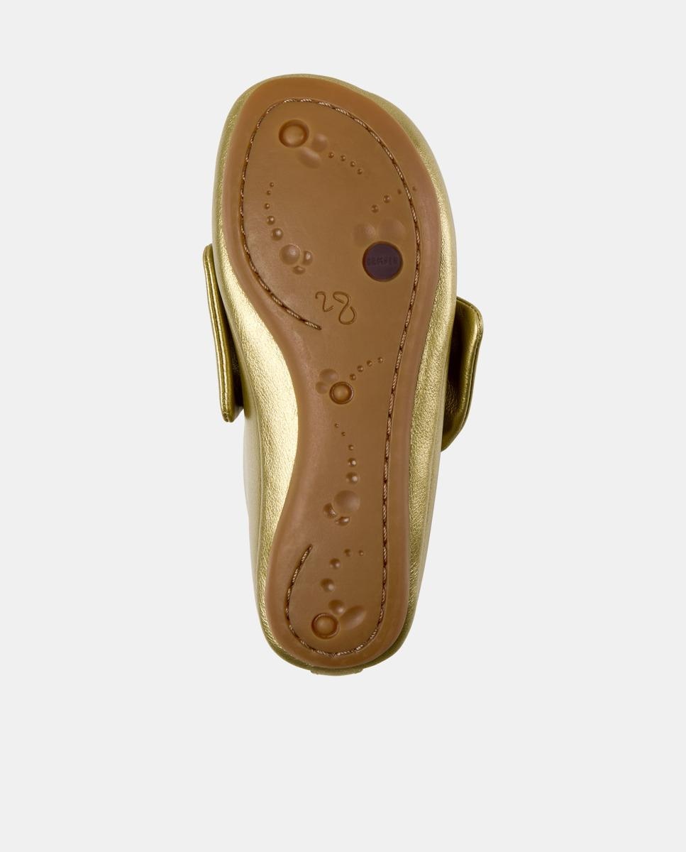 Bailarinas de niña right de piel con lazo - Camper - Dorado Dorado-5