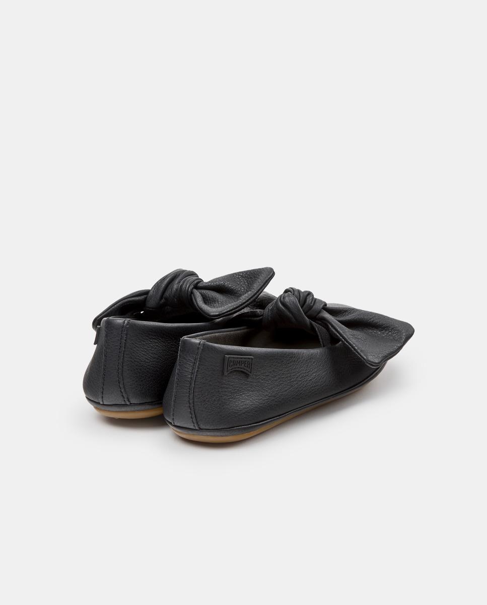Bailarinas de niña right de piel con lazo - Camper - Negro Negro-4