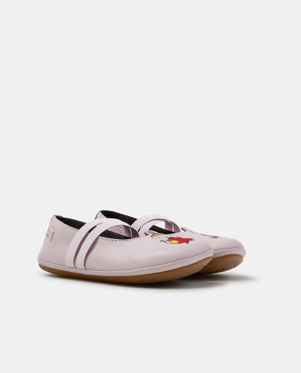 Bailarinas de niña right de piel con elásticos - Camper - Rosa Rosa-2