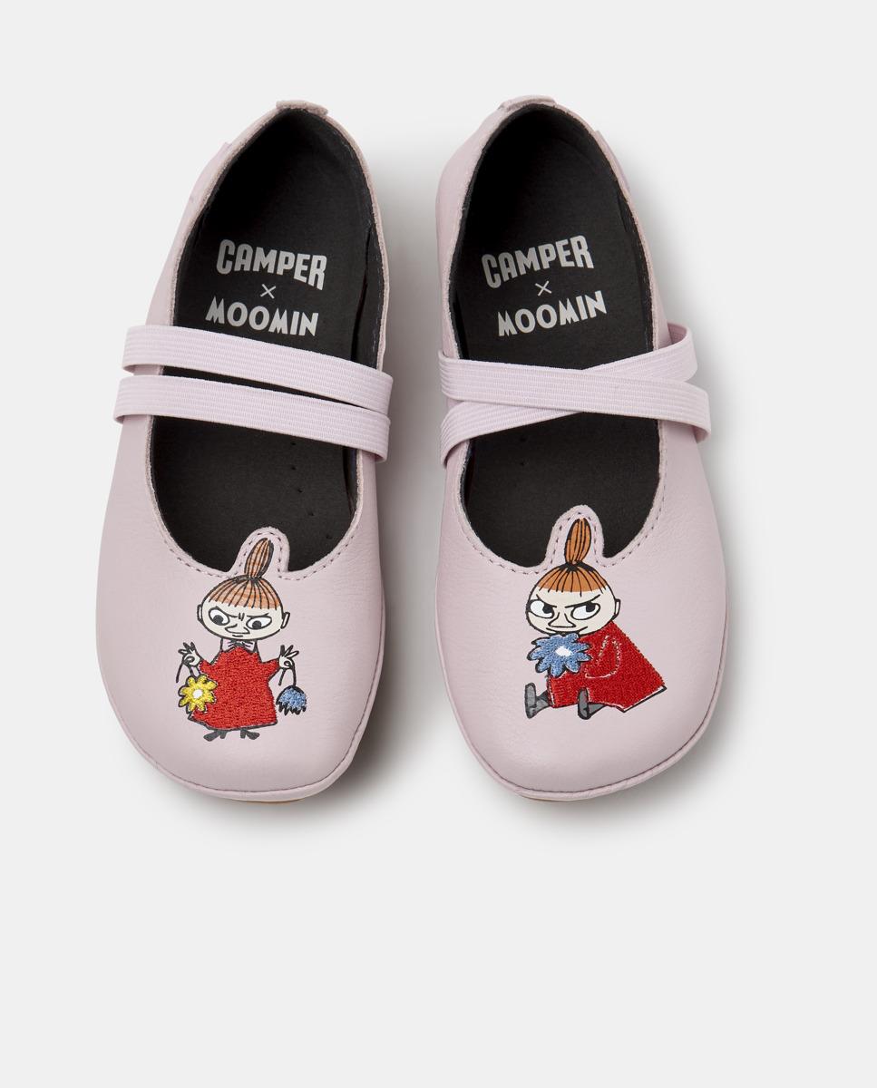 Bailarinas de niña right de piel con elásticos - Camper - Rosa Rosa-3