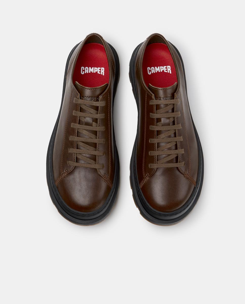Zapatos hombre brutus+ con cordones en piel - Camper - Marrón Marrón-3
