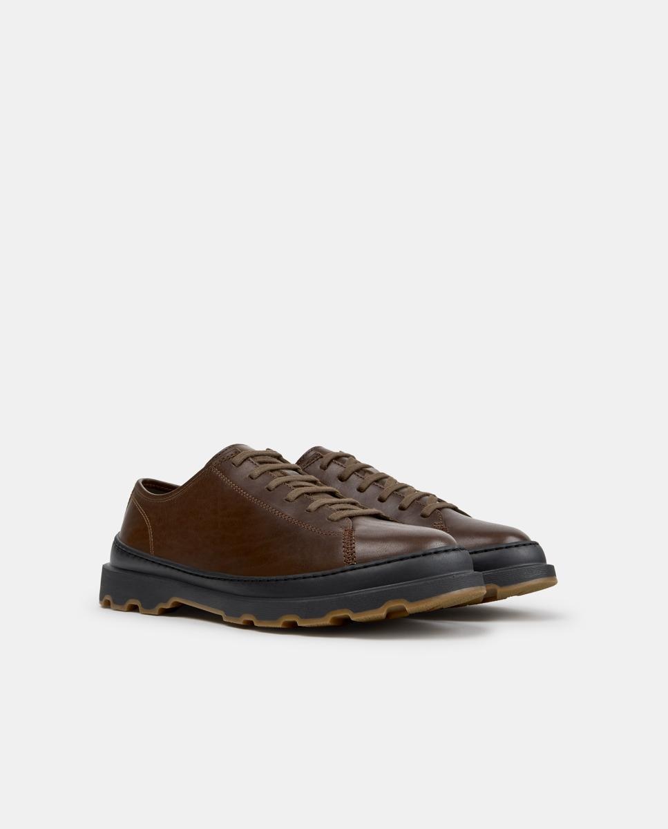 Zapatos hombre brutus+ con cordones en piel - Camper - Marrón Marrón-5