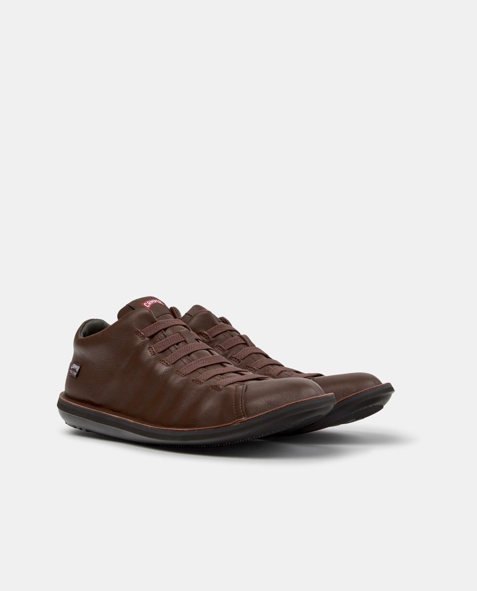 Imagen 3 de Zapatillas de piel de hombre beetle con cordones - Camper - Marrón Marrón